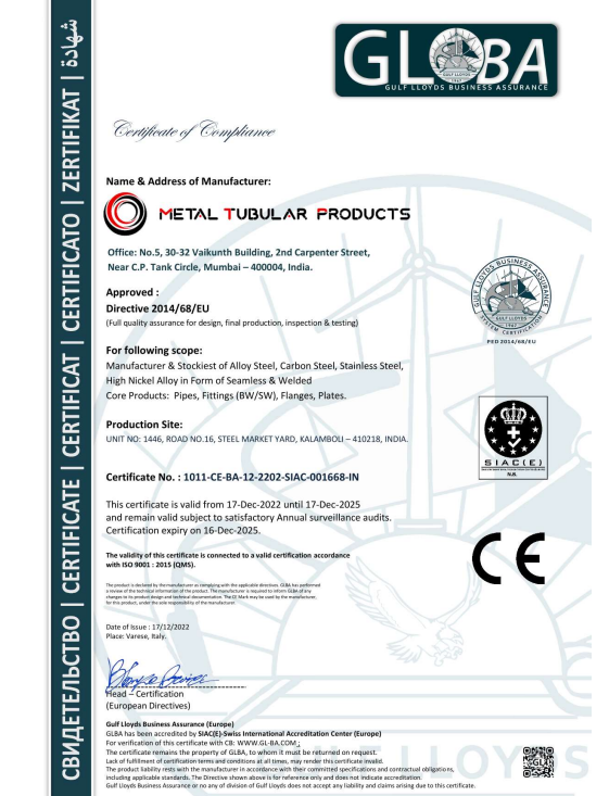 CE Mark Certificate