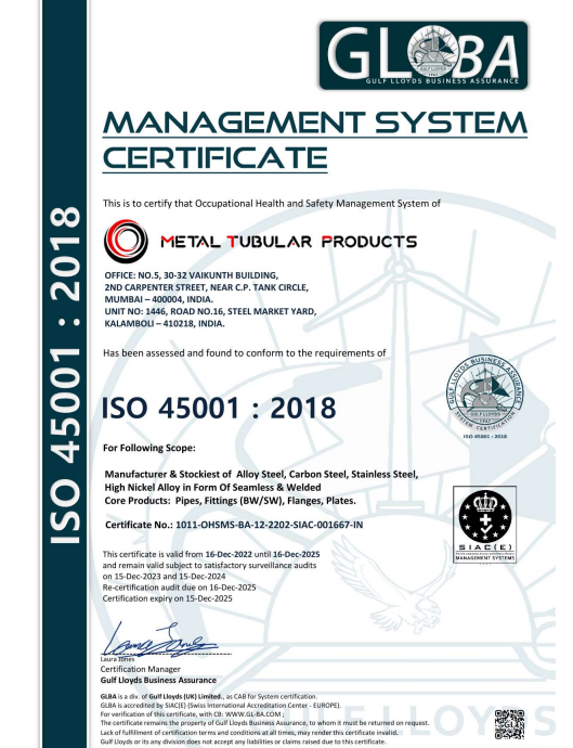 ISO 45001 Certificate